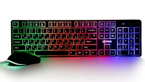 کیبورد و ماوس گیمینگ فاطر مدل CWR-7000B، سوییچ ممبران، Full-Size، نورپردازی RGB